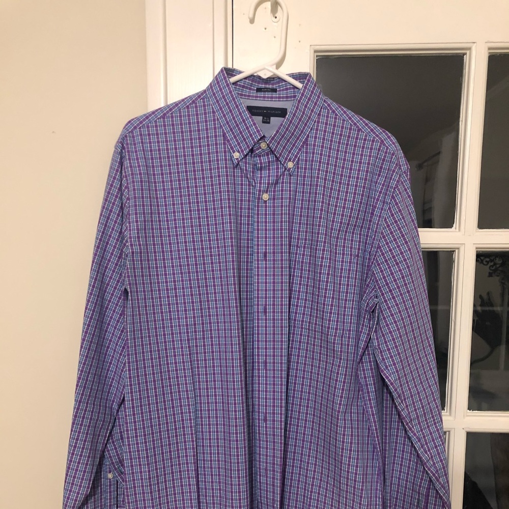 Tommy Hilfiger Purple Blue Dress Shirt